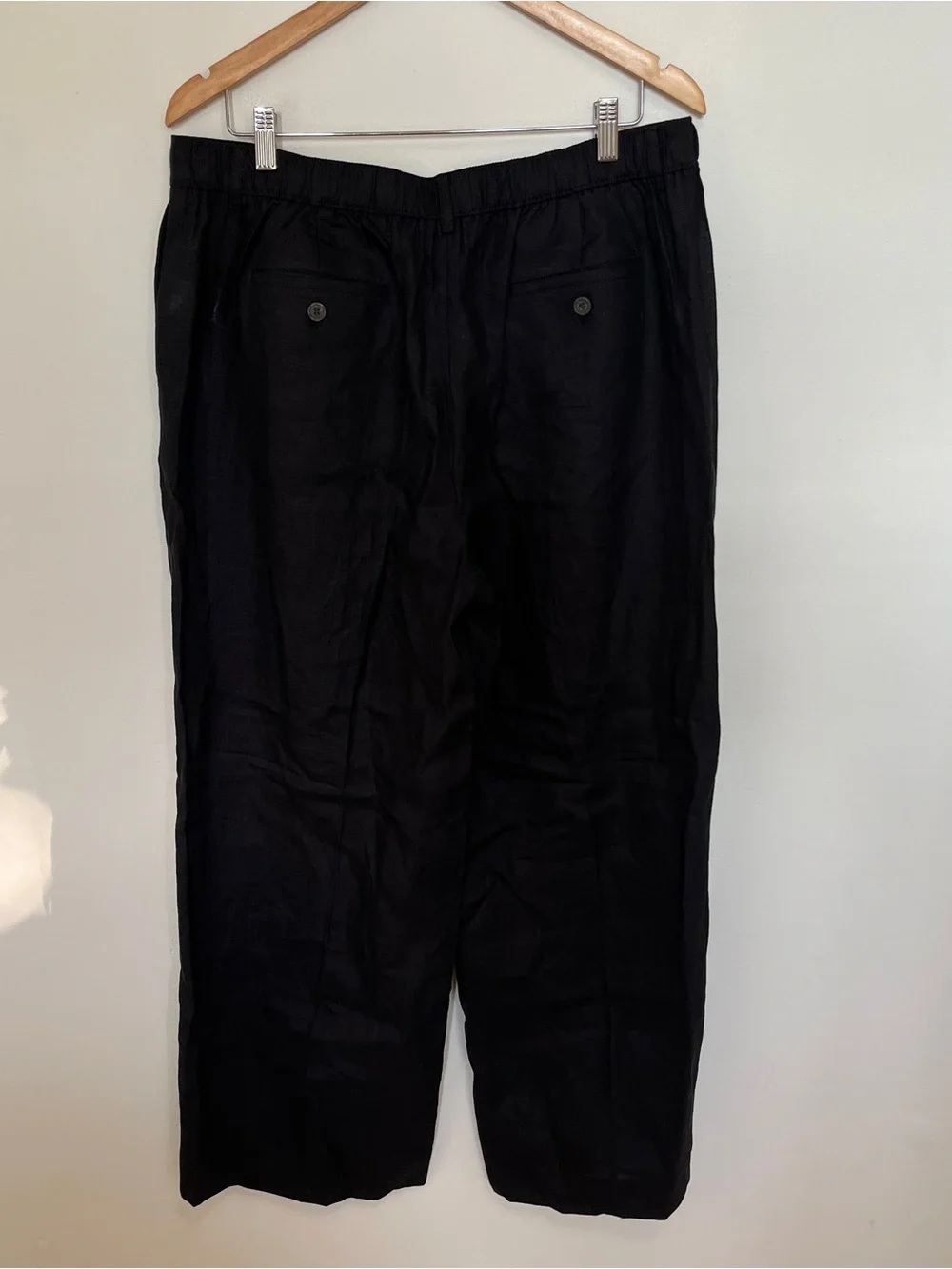 NWT J.Crew Harbor pant in linen size large color black